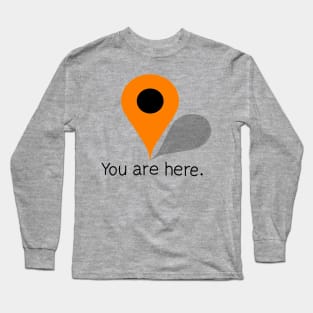 Orange Location Icon - You are here Long Sleeve T-Shirt